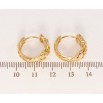 Серьги Xuping Позолота 18K колечки Косичка с резным узором фото №2