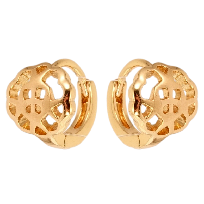 Серьги Xuping Позолота 18K колечки Декоративные резные цветочки фото №2