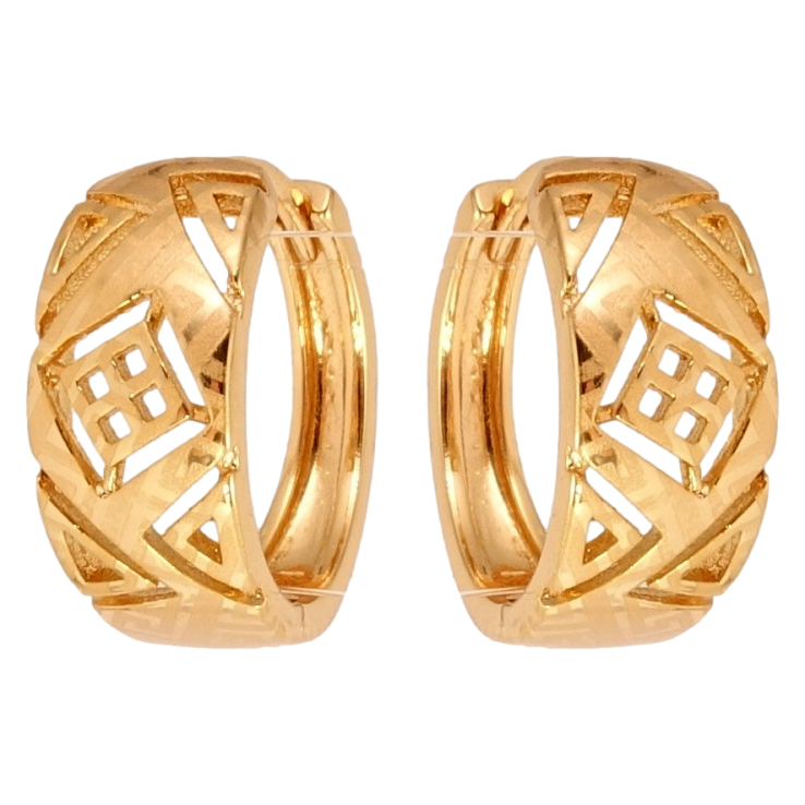 Серьги Xuping Позолота 18K колечки Декоративный резной орнамент с напылением фото №22