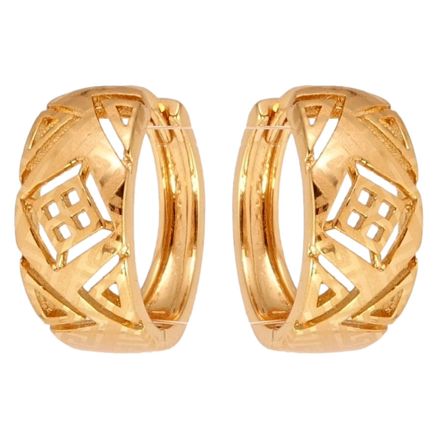 Серьги Xuping Позолота 18K колечки Декоративный резной орнамент с напылением фото №1