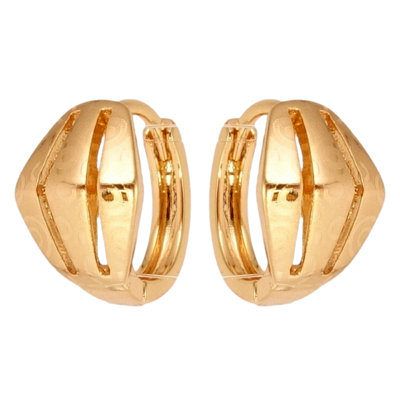 Сережки Xuping Позолота 18K колечка Фігурні з візерунком напилюванням фото №1