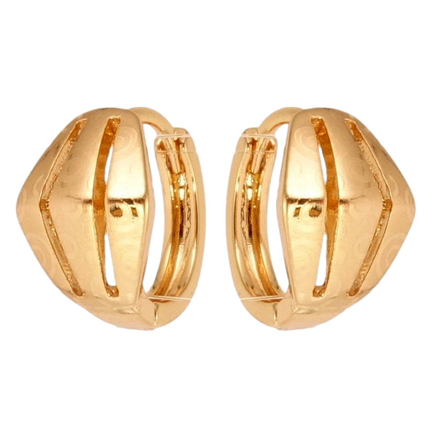 Серьги Xuping Позолота 18K колечки Фигурные с узором напылением фото №1