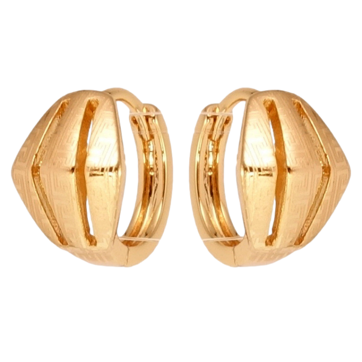 Серьги Xuping Позолота 18K колечки Фигурные с меандровым узором напылением фото №11