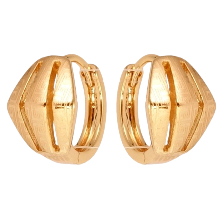 Серьги Xuping Позолота 18K колечки Фигурные с меандровым узором напылением фото №1