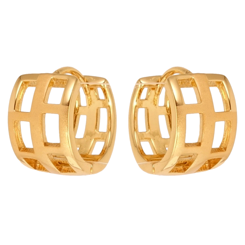 Серьги Xuping Позолота 18K колечки Решетчатый орнамент с напылением фото №1