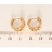 Серьги Xuping Позолота 18K колечки Широкие с резным зигзагообразным узором фото №2