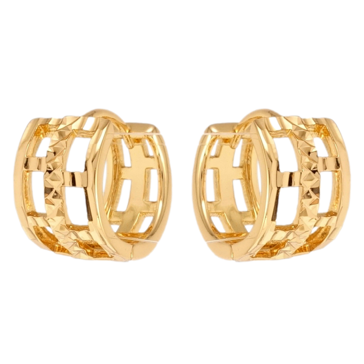 Серьги Xuping Позолота 18K колечки Решетчатый узор с насечками фото №10