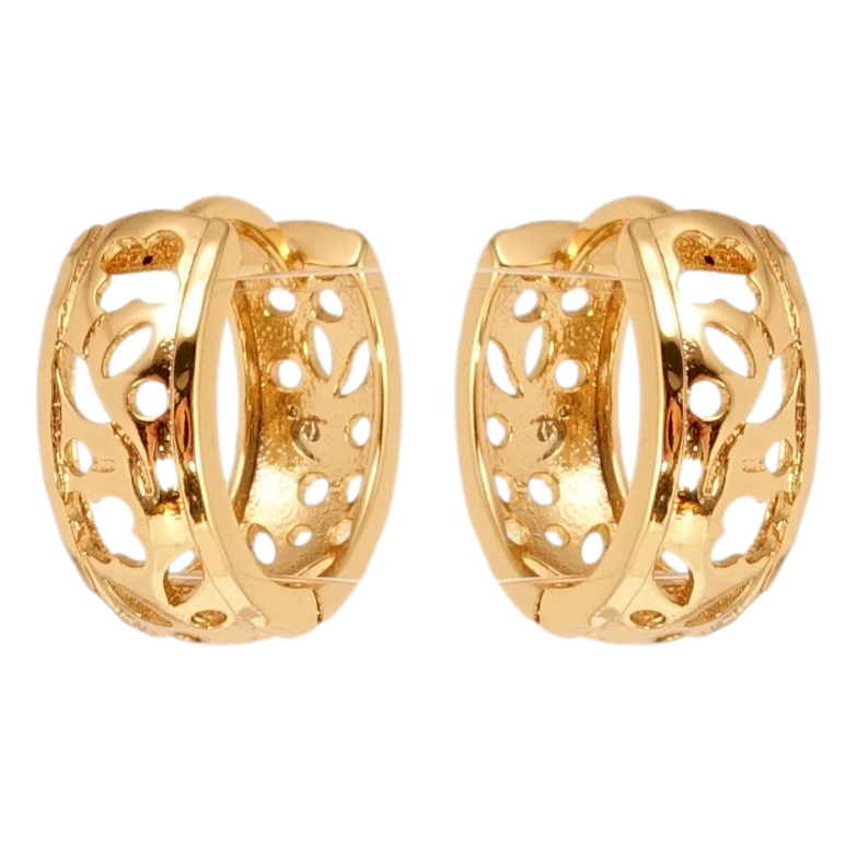 Сережки Xuping Позолота 18K колечка Різний рослинний орнамент фото №1