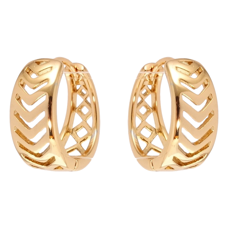 Серьги Xuping Позолота 18K колечки Резной орнамент фото №10
