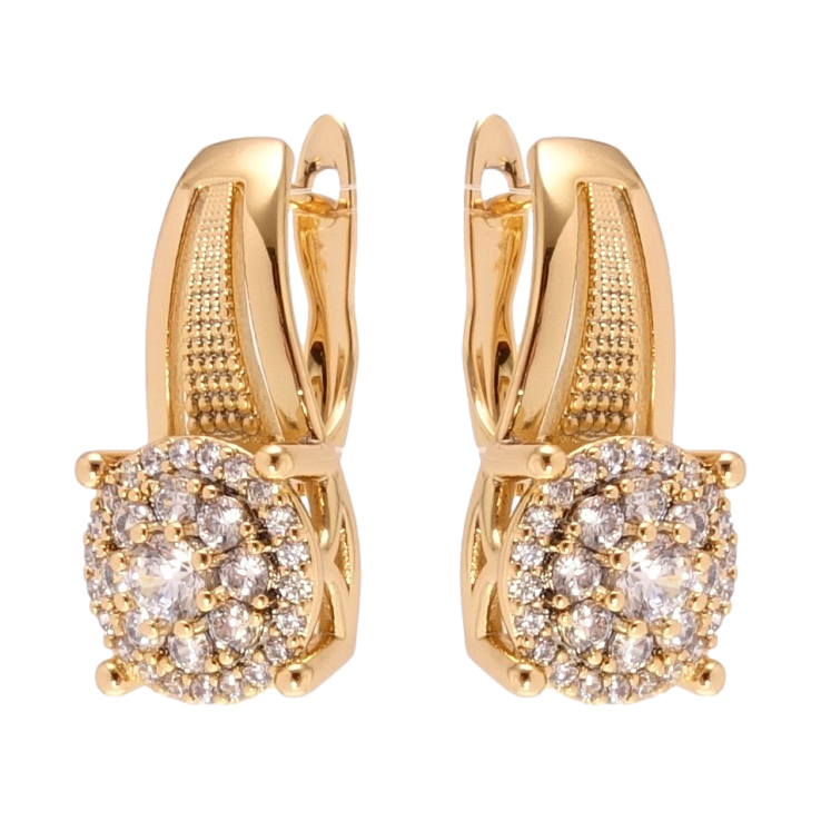 Серьги Xuping Позолота 18K английский замок Антарктида фото №4