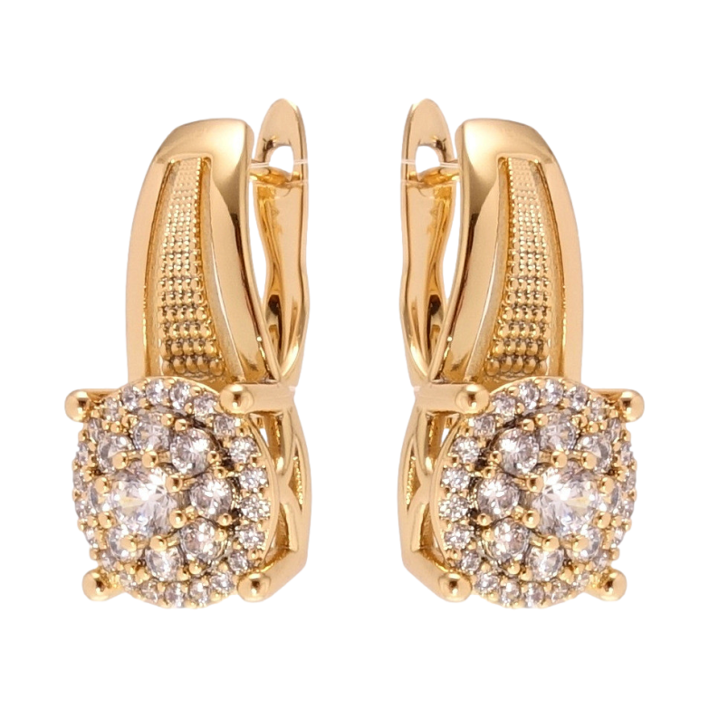 Сережки Xuping Позолота 18K англійський замок Антарктида фото №1