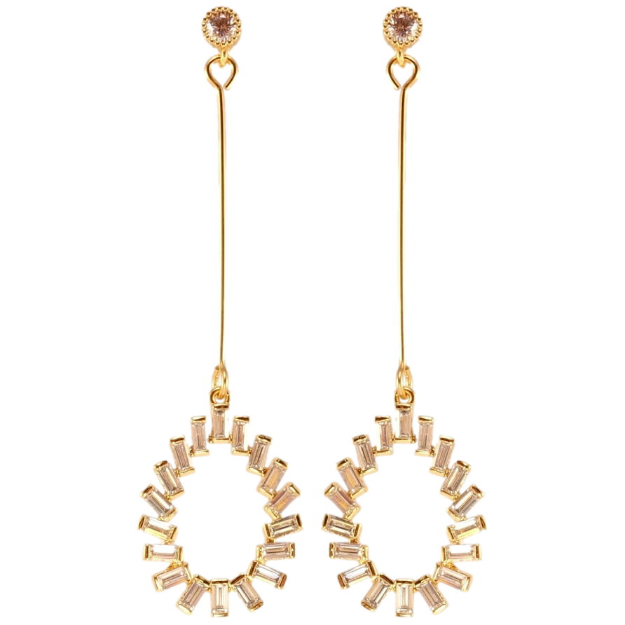 Сережки Xuping Позолота 18K пусети Краплясті підвіски з цирконію фото №1 Сережки Xuping Позолота 18K пусети Краплясті підвіски з цирконію фото №1