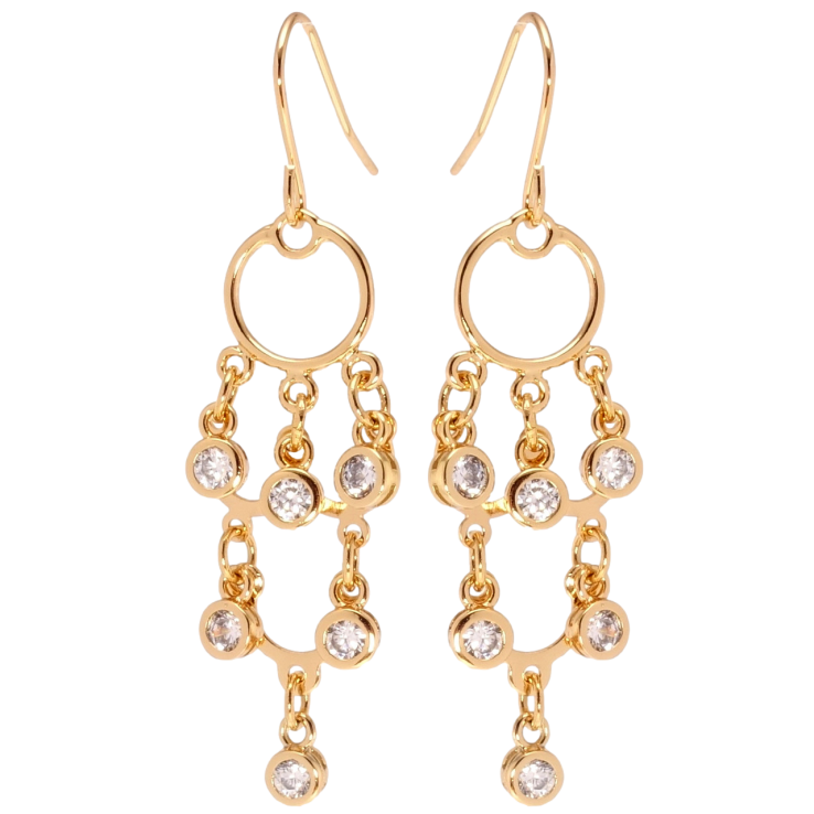 Сережки Xuping Позолота 18K французький замок Авангард фото №21