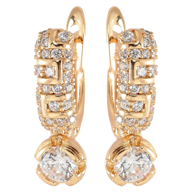 Серьги Xuping Позолота 18K английский замок Инкрустация цирконием фото №14