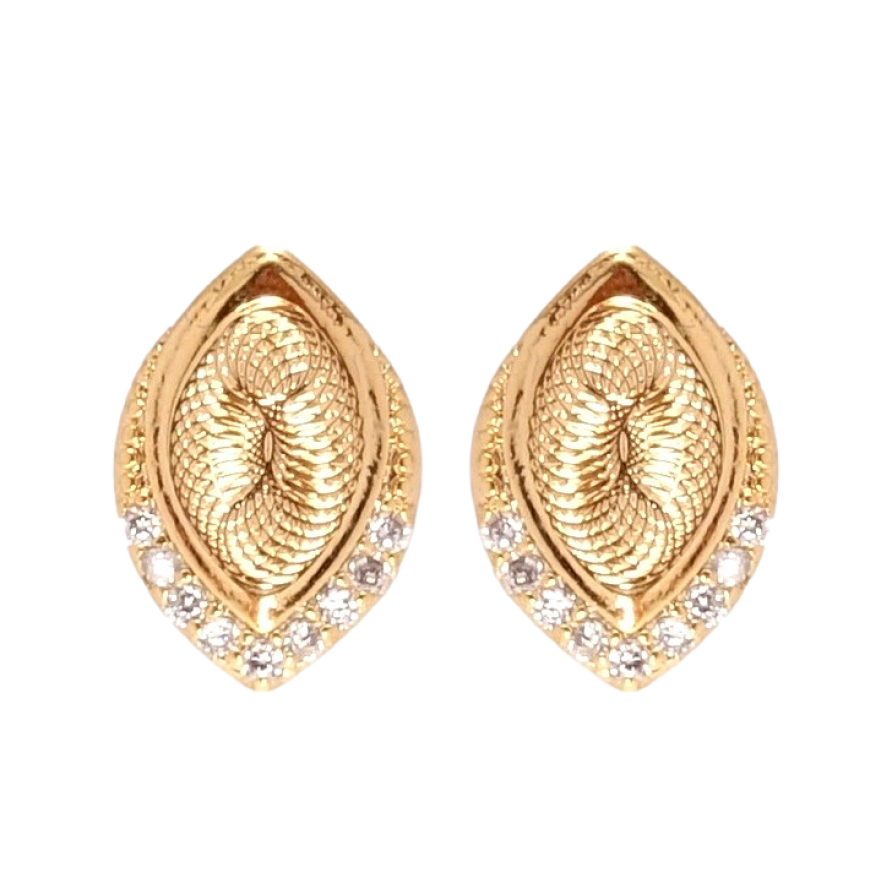 Сережки Xuping Позолота 18K пусети Декоративні пелюстки з цирконієм фото №1