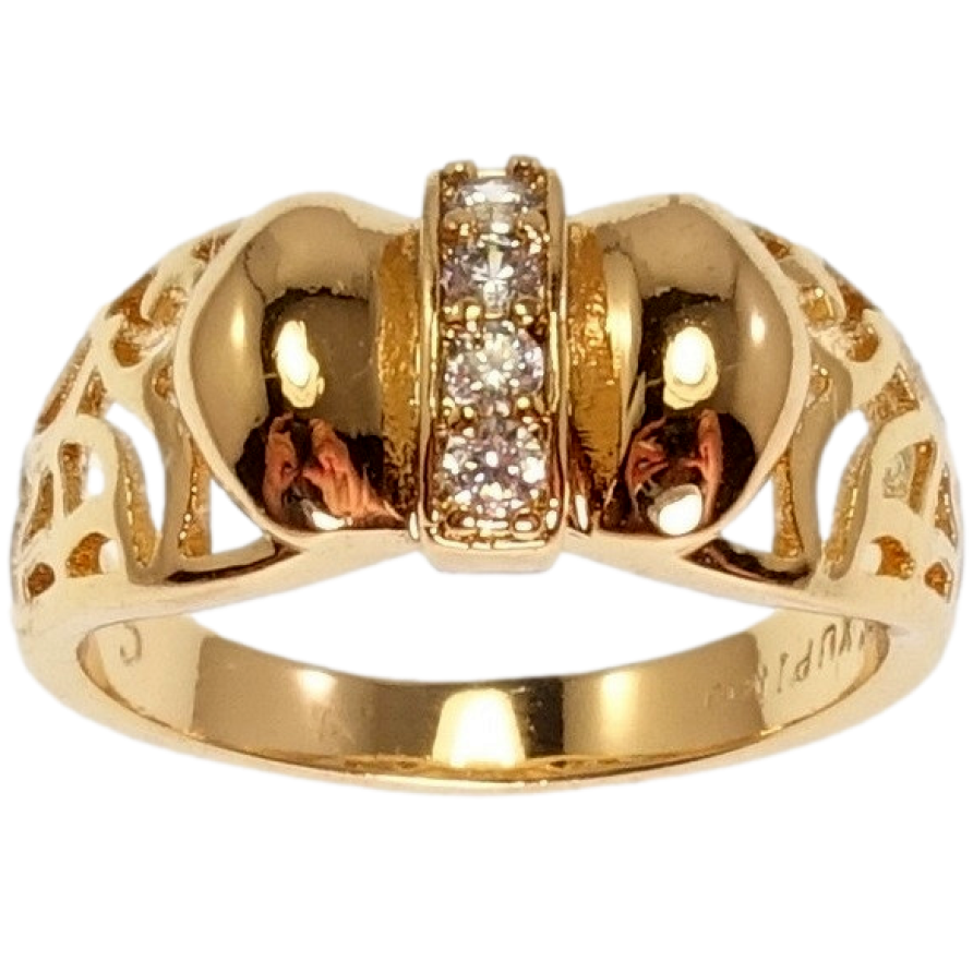 Кольцо Xuping Позолота 18K Бантик с резным узором фото №1