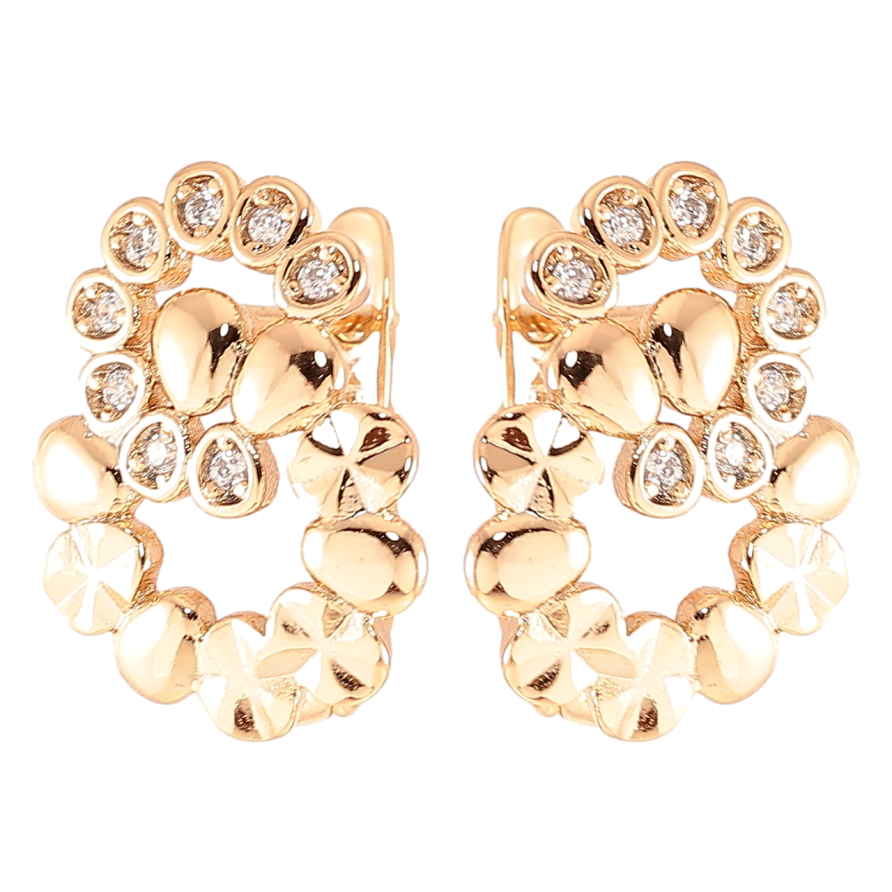 Серьги Xuping Позолота 18K английский замок Декоративный узор с цирконием фото №1