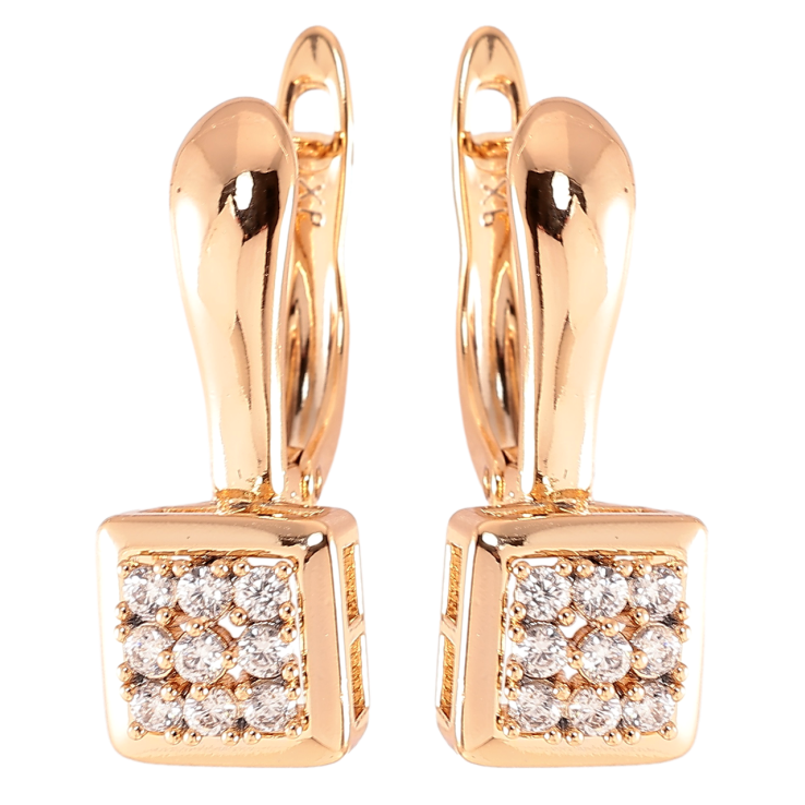 Серьги Xuping Позолота 18K английский замок Инкрустация цирконием фото №21