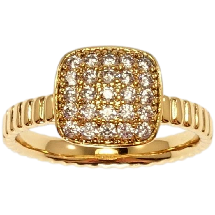 Кольцо Xuping Позолота 18K Высокий квадрат с инкрустацией цирконием фото №12