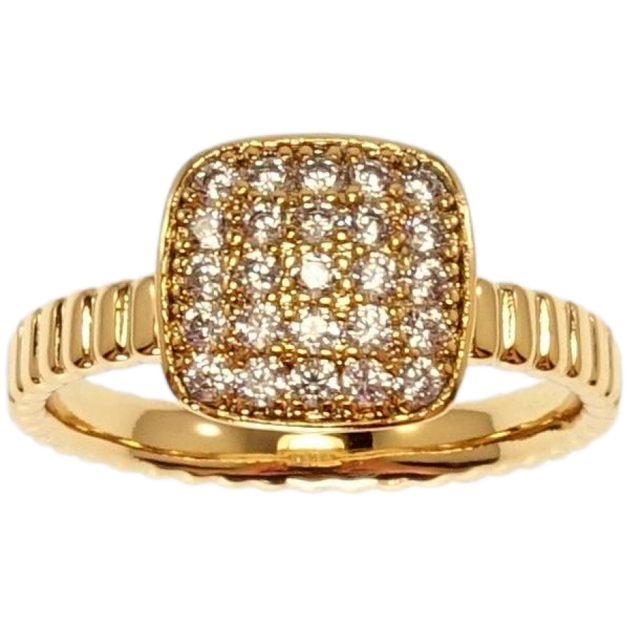 Кольцо Xuping Позолота 18K Высокий квадрат с инкрустацией цирконием фото №1