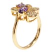 Кольцо Xuping Позолота 18K Причудливый узор инкрустация вставки фиолетовые кристаллы фото №2