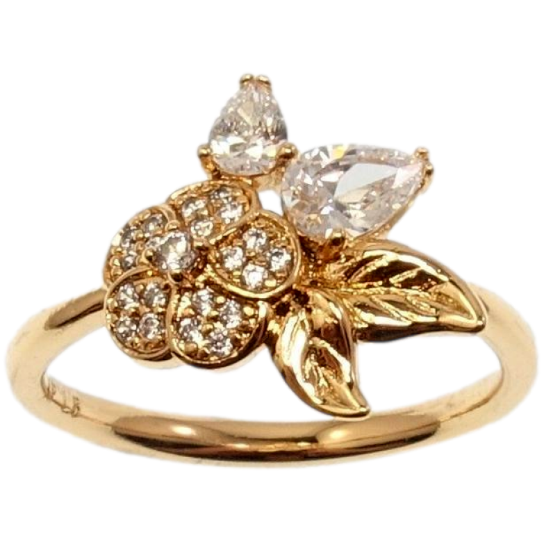 Кольцо Xuping Позолота 18K Цветок с цирконием фото №1