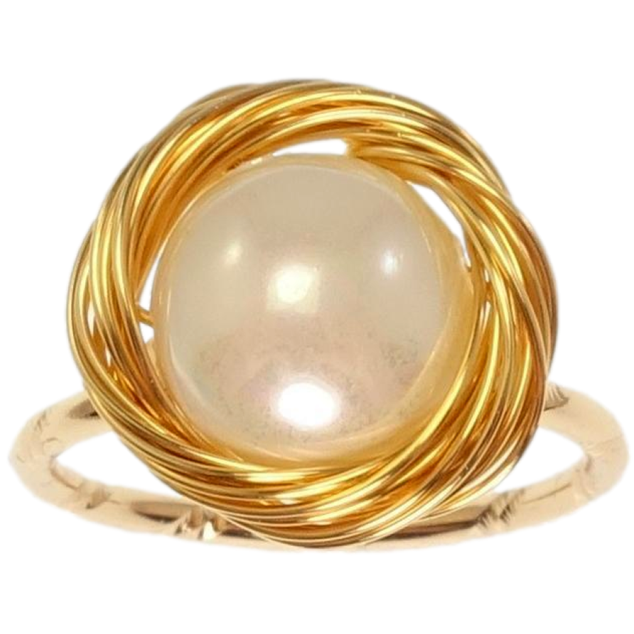 Кольцо Xuping Позолота 18K Жемчужина в оправе из проволоки фото №1