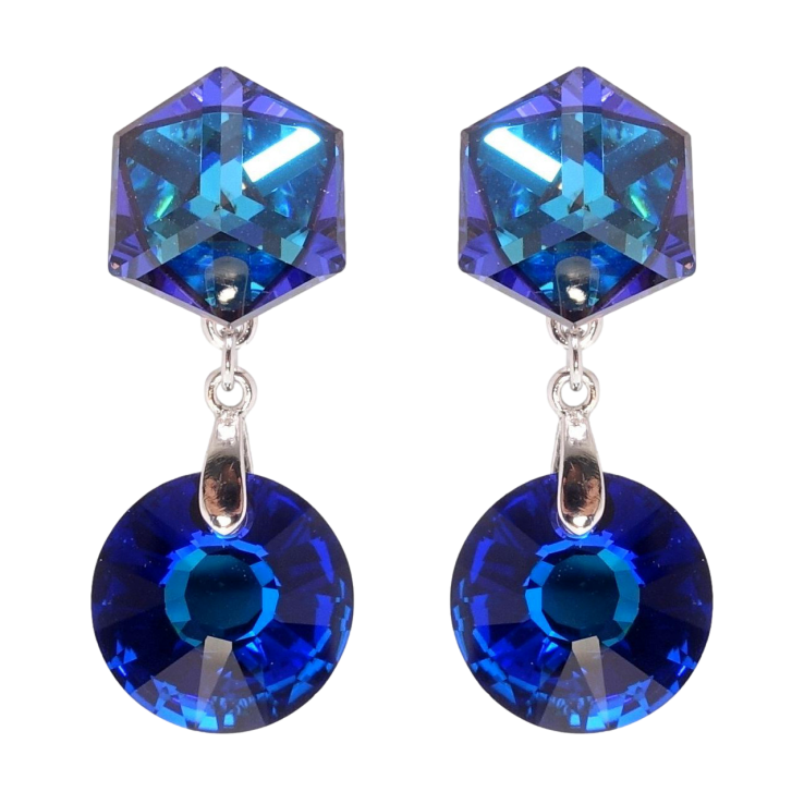 Сережки Xuping колір Родій з кристалами Swarovski пусети Кристальні підвіски фото №7