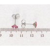 Сережки Xuping колір Родій з кристалами Swarovski пусети Кристали Fuchsia ø 6мм фото №2