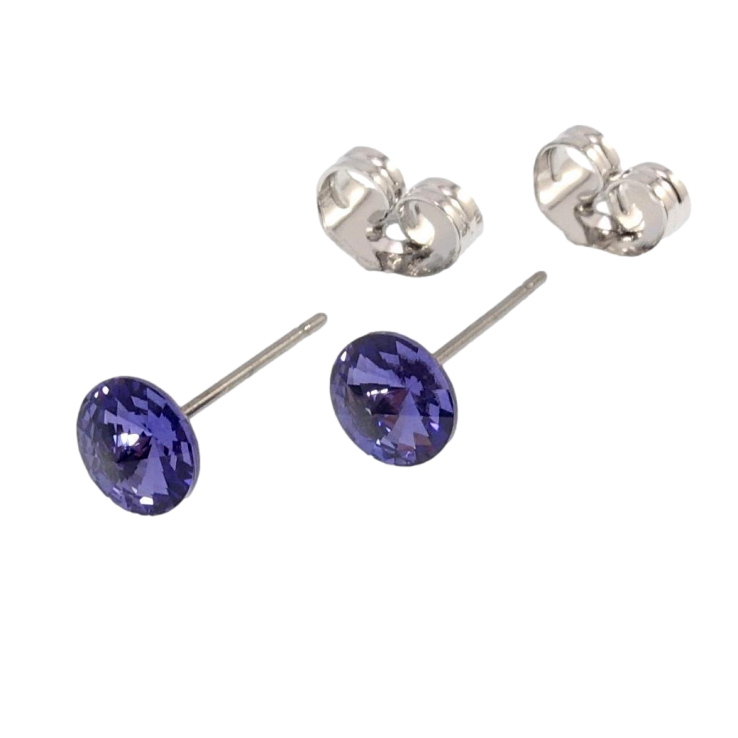 Сережки Xuping колір Родій з кристалами Swarovski пусети Кристали Heliotrope ø 6мм фото №12