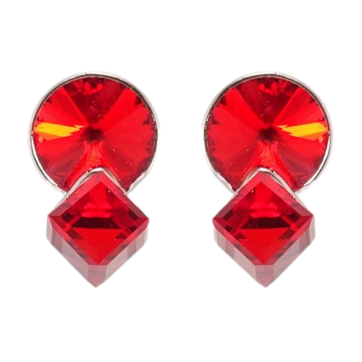 Сережки Xuping колір Родій з кристалами Swarovski пусети Кристали Siam фото №6