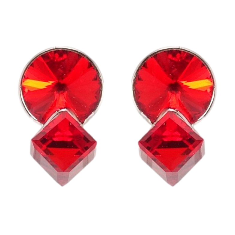 Серьги Xuping цвет Родий с кристаллами Swarovski пусеты Кристаллы  Siam фото №1