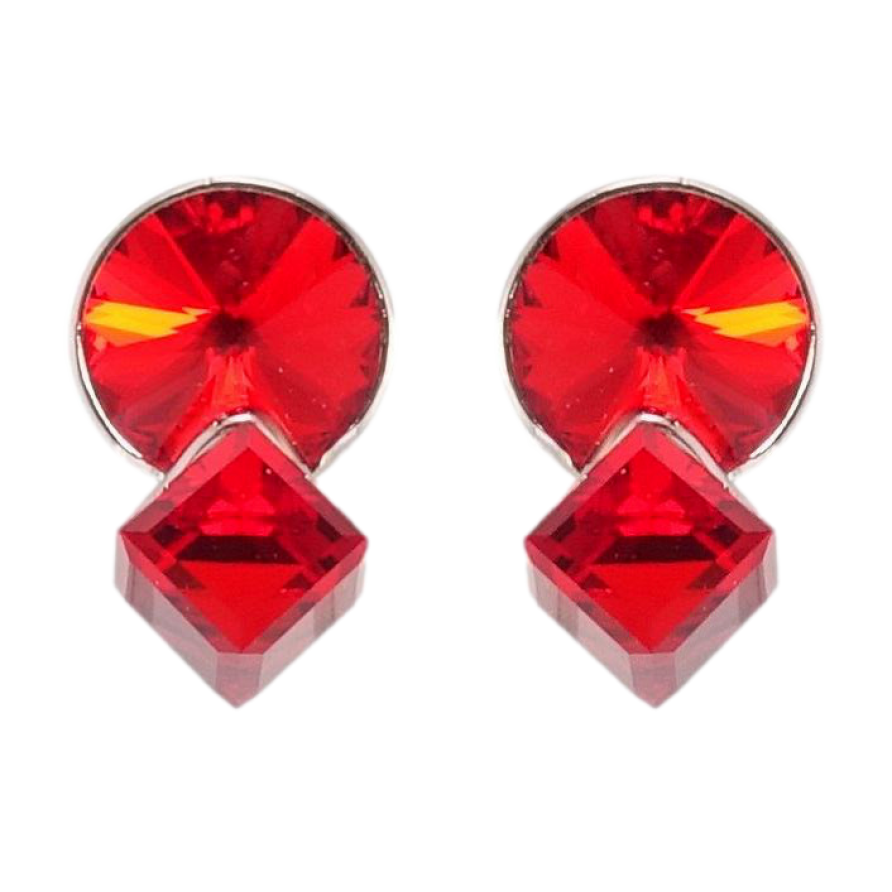 Сережки Xuping колір Родій з кристалами Swarovski пусети Кристали Siam фото №1