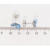 Сережки Xuping колір Родій з кристалами Swarovski пусети Кристали Aquamarine фото №2
