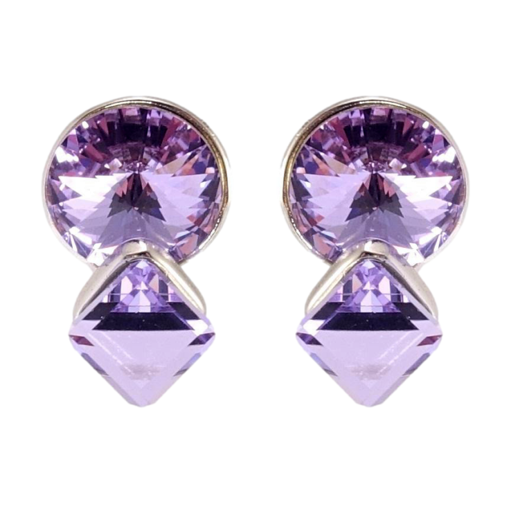 Сережки Xuping колір Родій з кристалами Swarovski пусети Кристали Tanzanite фото №14