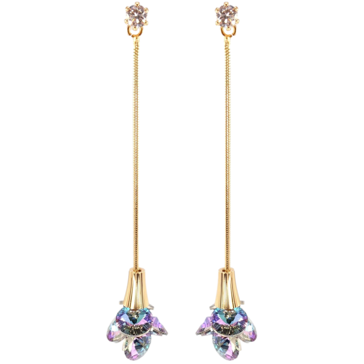 Сережки Xuping колір 18K з кристалами Swarovski пусети «Кришталеві підвіски Paradise Shine» фото №21