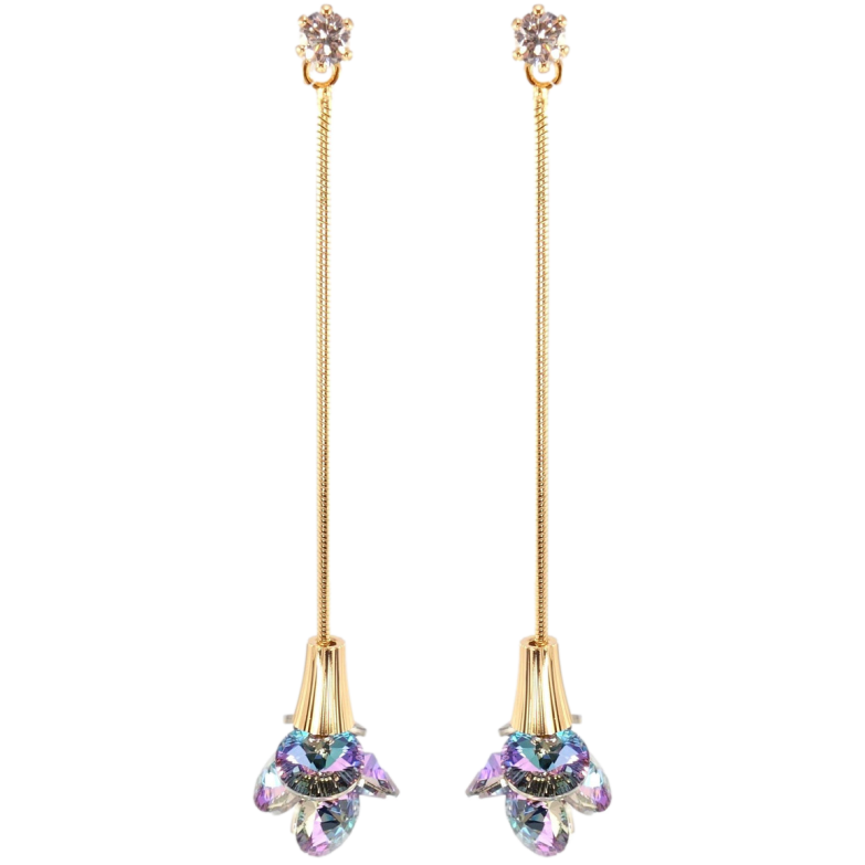 Сережки Xuping колір 18K з кристалами Swarovski пусети «Кришталеві підвіски Paradise Shine» фото №1