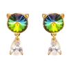 Сережки Xuping колір 18K з кристалами Swarovski пусети "Котики з кристалом Vitrail Medium" фото №2