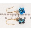 Сережки Xuping колір 18K з кристалами Swarovski французький замок Кристальні квіточки Bermuda Blue з ромбами фото №2