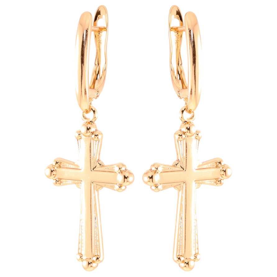 Серьги Xuping Позолота 18K английский замок Крестики фото №1