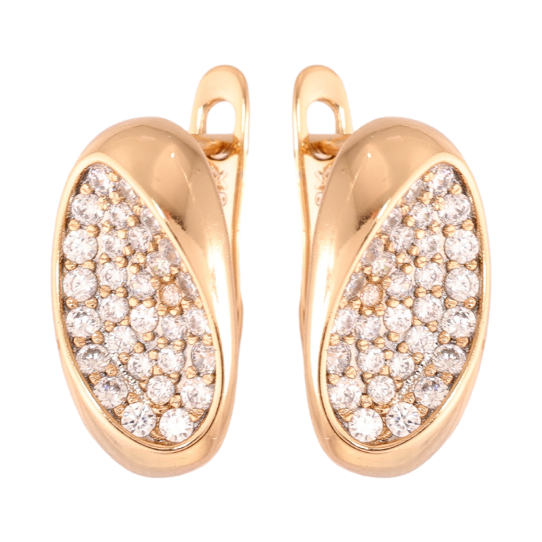 Сережки Xuping Позолота 18K англійський замок Інкрустація цирконієм фото №9