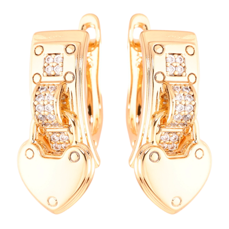 Серьги Xuping Позолота 18K английский замок Замочки-сердечки фото №15