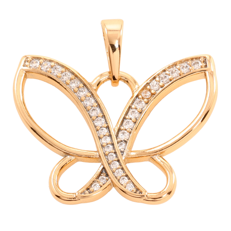 Кулон Xuping Позолота 18K Бабочка с цирконием для цепочки до 5мм фото №1