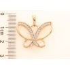Кулон Xuping Позолота 18K Бабочка с цирконием для цепочки до 5мм фото №2