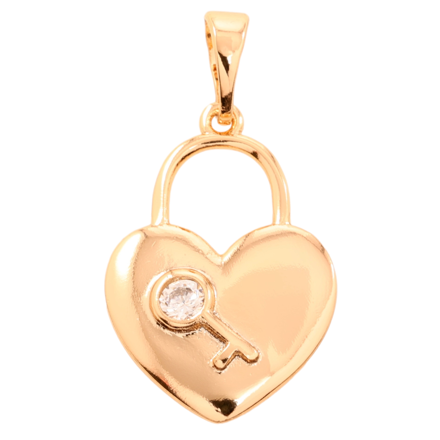 Кулон Xuping Позолота 18K Замочок-сердечко для ланцюжка до 5мм фото №1