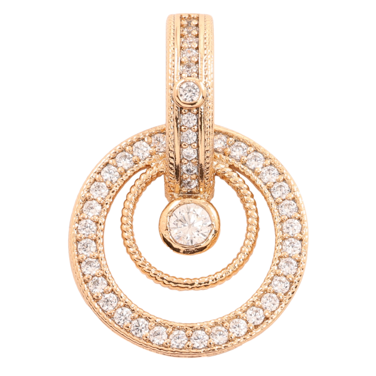 Кулон Xuping Позолота 18K Колечка з цирконієм для ланцюжка до 3 мм фото №4 Кулон Xuping Позолота 18K Колечка з цирконієм для ланцюжка до 3 мм фото №4