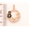 Кулон Xuping Позолота 18K Колечко цирконію з чорними квіточками» для ланцюжка до 6мм фото №2