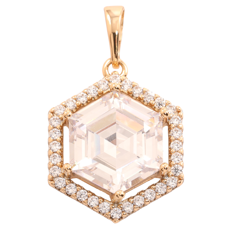 Кулон Xuping Позолота 18K Шестигранный кристалл в обрамлении циркония для цепочки до 6мм фото №21