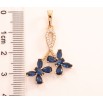 Кулон Xuping Позолота 18K «Сині кришталеві метелики» для ланцюжка до 6мм фото №2
