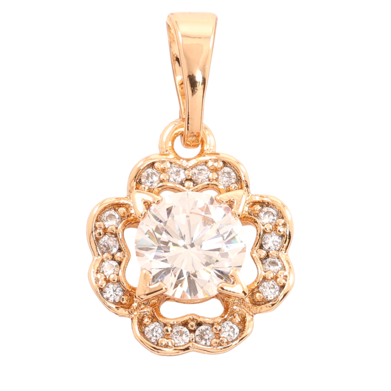 Кулон Xuping Позолота 18K «Квіточка з цирконієм» для ланцюжка до 5мм фото №3